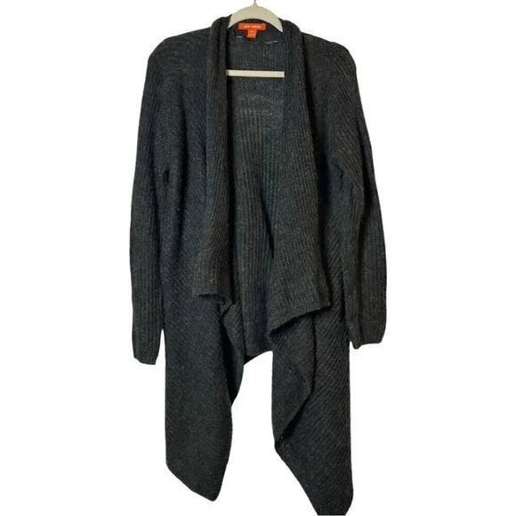 Joe Fresh Women's Charcoal Open Cascade Waterfall Front Cardigan Sweater Size M - Picture 6 of 7